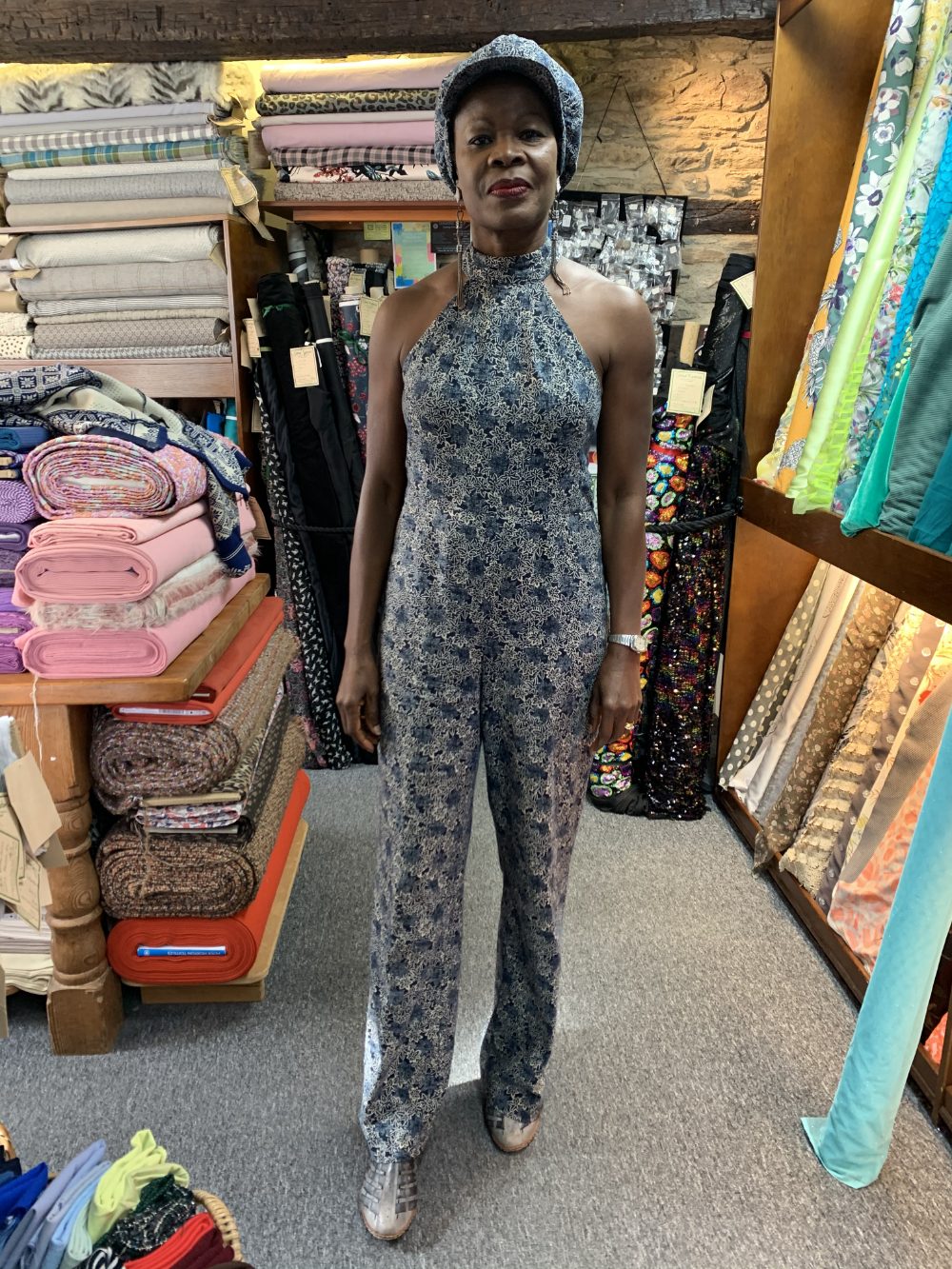 Japanese Cotton Indigo Print Jumpsuit