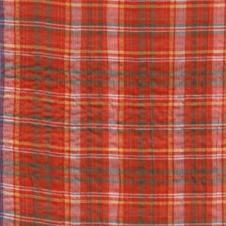 orange tartan lightweight seersucker cotton voile