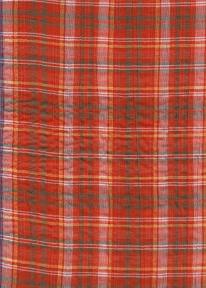 orange tartan lightweight seersucker cotton voile