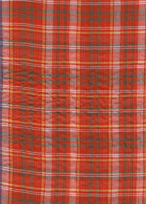 orange tartan lightweight seersucker cotton voile