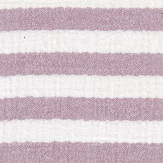 dusky pink broad horizontal stripe super soft double gauze cotton