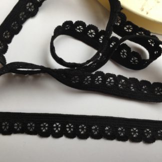 black picot edge lingerie elastic