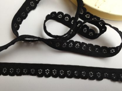 black picot edge lingerie elastic