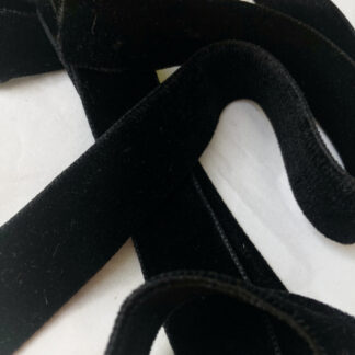 Black Polyamide high density double faced Velvet Ribbon