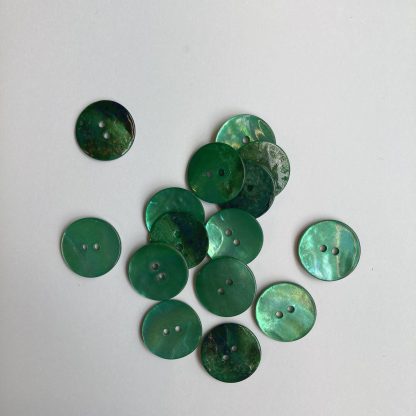 laquered green dyed shell button