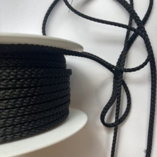 Black polyester braided cord