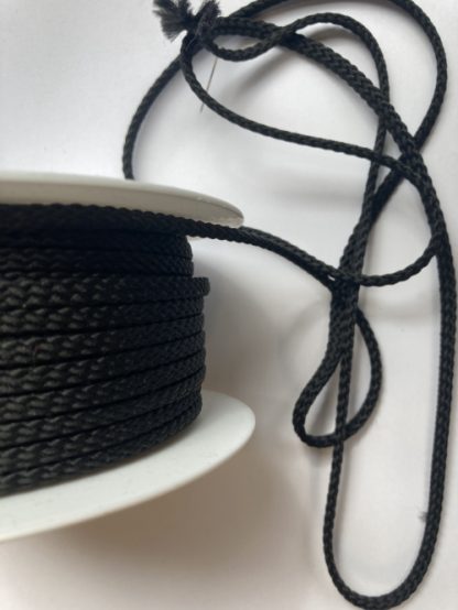 Black polyester braided cord