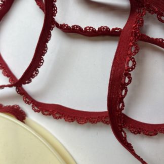 Red picot edge lingerie elastic