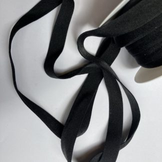 Black supersoft elasticated ribbon for bra straps and decorative straps