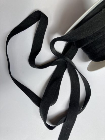 Black supersoft elasticated ribbon for bra straps and decorative straps