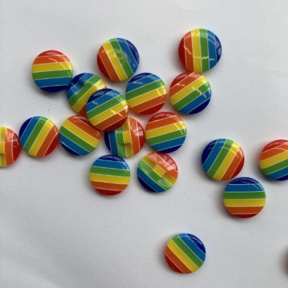 rainbow stripe flat plastic button