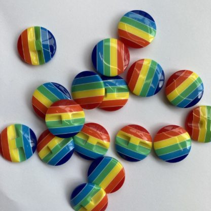 rainbow stripe flat plastic button