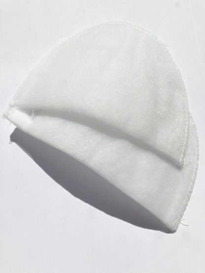 White 3/8” tricot covered wadding set-in shoulder pad