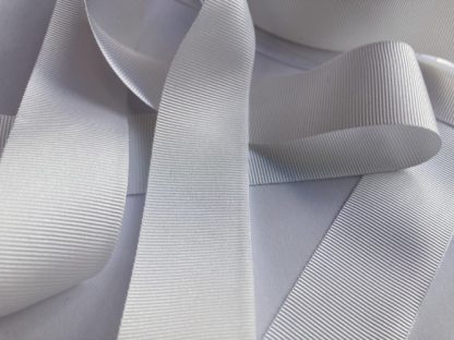 white 25mm grosgrain petersham ribbon