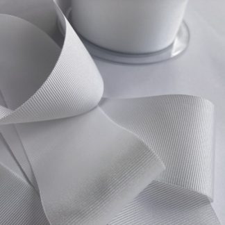 White 40mm Grosgrain Petersham Ribbon