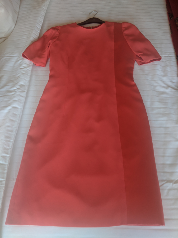 red silk crepe two way dress