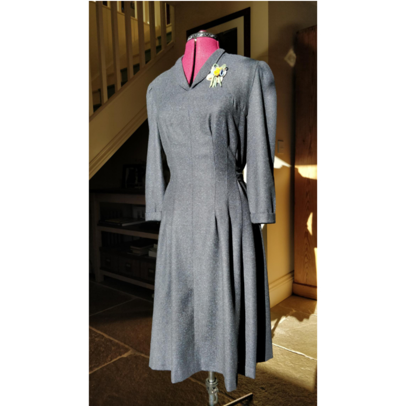 40s vintage wool and silk dress