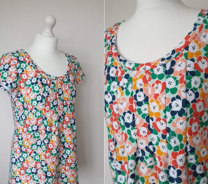 flower power print french terry jersey tunic top