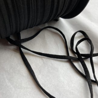 Black knitted extra soft knitted tubular flat elastic