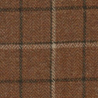 tan brown windowpane check 100% wool tweed