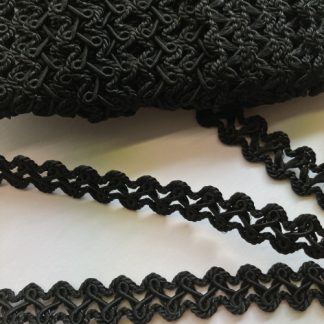 Black gimp figure of eight Braid, 100% Viscose