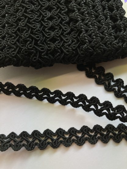 Black gimp figure of eight Braid, 100% Viscose