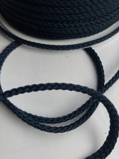 Navy Blue polyester plaited braided cord