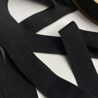 Matt black polyamide and elastane fold-over elastic