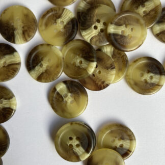 Brown and Cream Marbled four hole matt plastic shirt button