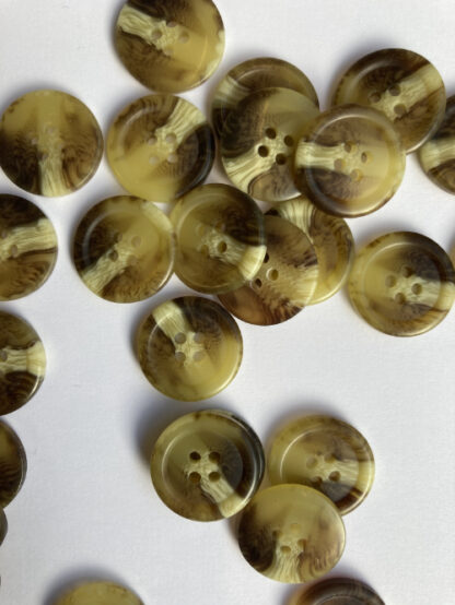 Brown and Cream Marbled four hole matt plastic shirt button