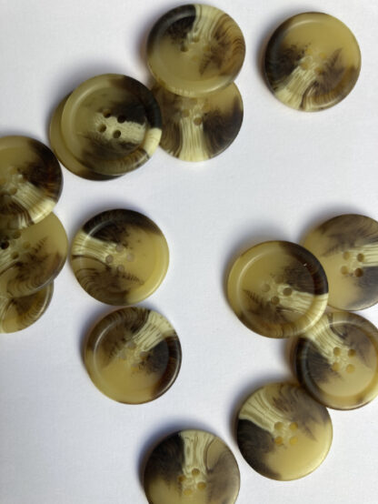 Brown and Cream Marbled four hole matt plastic shirt button