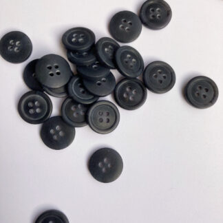 Charcoal Grey / Black marbled four hole matt plastic shirt button