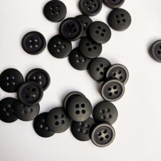 black 4 hole plastic shirt button