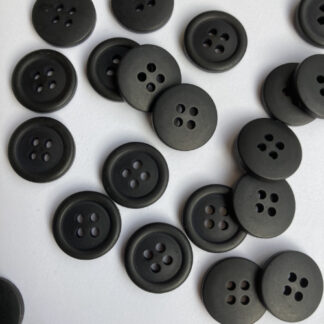 black 4 hole plastic shirt button