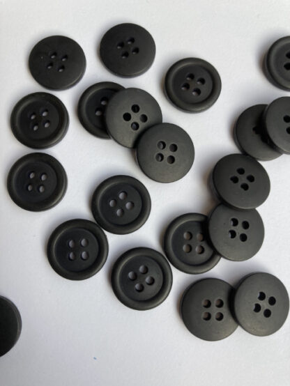 black 4 hole plastic shirt button