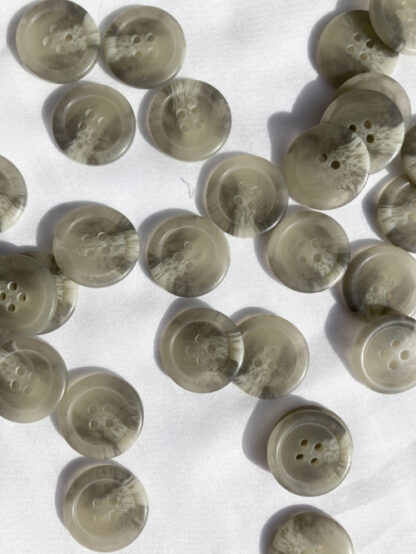 Light Grey marbled four hole matt plastic shirt button