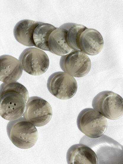 Light Grey marbled four hole matt plastic button