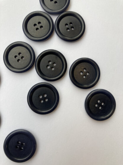 navy corozo nut classic four hole button