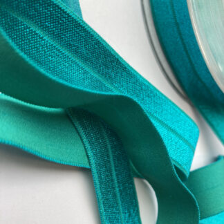 peacock blue green fold-over elastic binding