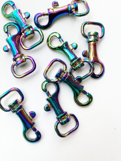 Petrol Rainbow effect Metal mini Bag swivel Clip -takes a 12mm/1/2" strap