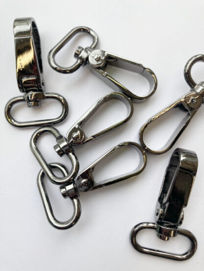 Gunmetal colour Metal bag swivel clip - takes a 25mm / 1" strap