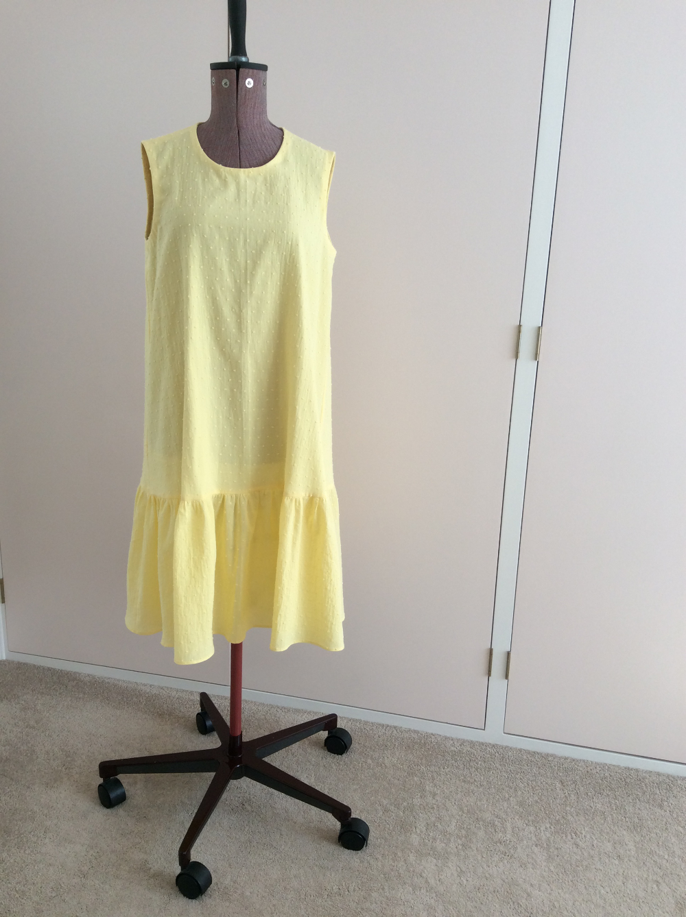 yellow dobby cotton voile sundress