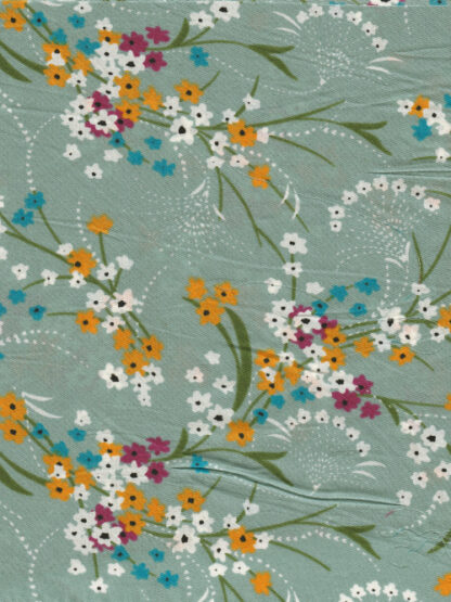 sea green floral pima cotton lawn