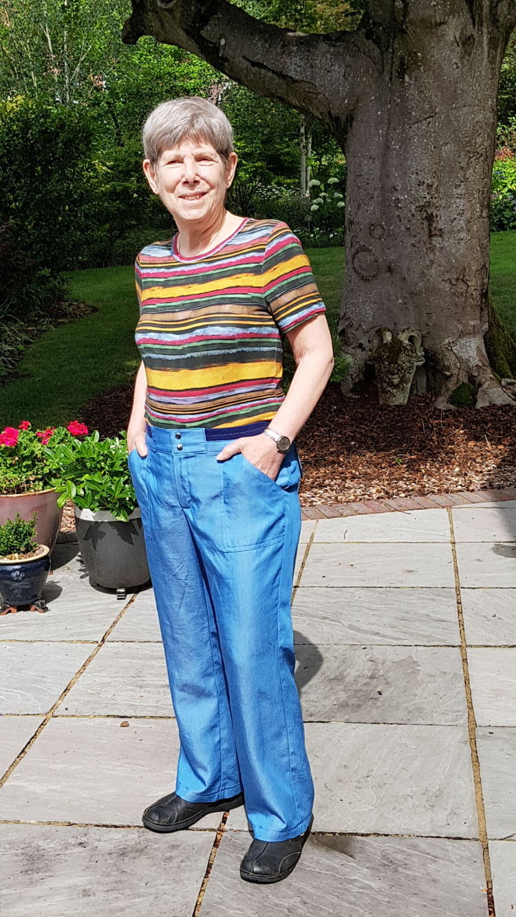 itch to stitch tencel denim cargoes & stripey viscose and elastane lark t-shirt