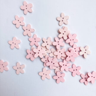 Pale Pink daisy shape flat wooden button