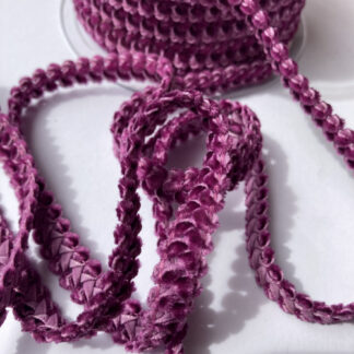 magenta purple plaited velvet braid