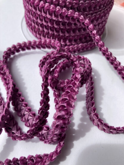 magenta purple plaited velvet braid