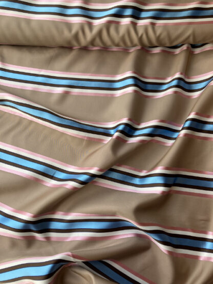 camel satin stripe designer fabric