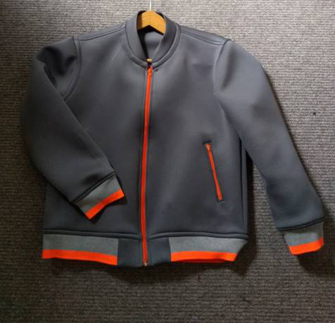 neoprene bomber jacket with neon cuffing