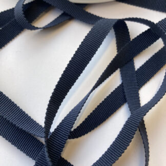 Navy Blue Cotton Grosgrain Ribbon